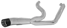 92139 Mid Usa 2 Into 1 Exhaust System With Deep Cut Black Tip 1986-2017 Softail Models