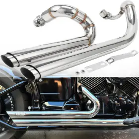 B154ya133oo2x Oumurs Steel Exhaust Pipes System Mufflers For Yamaha V Star 650 Xvs650 Xvs400 Dragstar