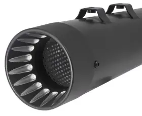97154 Power House 4.5 Inch Black Megaphone Slip On Exhaust Mufflers For 17 Harley Touring Flht