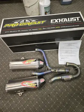 0311525fp2 Pro Circuit Honda Crf 250r Ti-6 Dual Exhaust Carbon Caps
