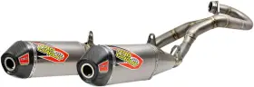 0311945f2 Pro Circuit Ti-6 Titanium Dual Full Exhaust Carbon Tip