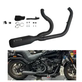 Em-3409-bk Q-motoshop For Harley Low Rider St S Street Bob Fxbbs 2018-2025 Full Exhaust System Muffler