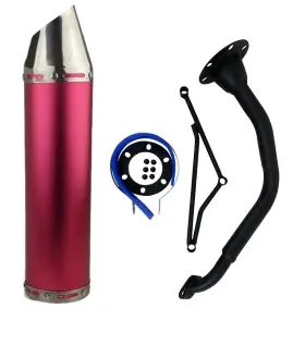 Redcap 676821279996 Muffler Exhaust For 125cc 150cc Gy6 Scooter Moped Pink Taotao Kymco Vitacc Mode