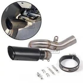 Yj-250523-6 Roinroji Exhaust System Link Muffler Black Tube For Kawasaki Ninja Zx6r Zx636 2009-2020