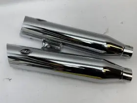 550-0753a S&s Cycle 550-0752a Used Slash-cut Mufflers 50 State Chrome
