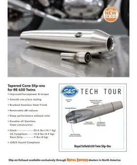 S&s Cycle Ss-550-0855a Royal Enfield S&s Slip On Exhausts Interceptor / Continental Gt 650