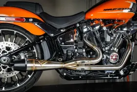 930-01045 Sawicki Speed Shop 2-1 Shorty Exhaust System Brushed Harley M8 Breakout/fat Boy