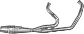 930-01238 Sawicki Speed Shop 2-1 Shorty Cannon Exhaust Brushed Harley M8 Softail