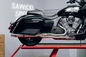 930-01311 Sawicki Speed Shop 2 In 1 Full Length Cannon For Fits Indian Challengers Black
