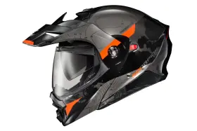 Scorpion 96-1035 Exo-at960 Modular Helmet Topographic Lg Black/orange
