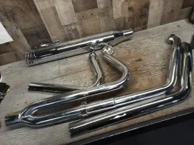 Hdex-08c Shark Road Khrome Werks Copy 2 Into 1 Touring Harley Chrome Never Installed