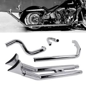 Sharkroad Hdex-22c-39-up Upswept True Dual For 00-17 Softail Slim Exhaust Heritage Updating