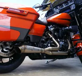Stealth Pipes M8b-raw-sw Stainless Turndown Exhaust Harley M8 Touring Bagger Fltr Flhx Cvo
