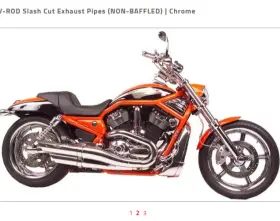 111-1020 Tab Performance V-rod Slash Cut Exhaust Pipes Non-baffled Chrome #1083
