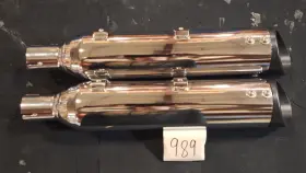 131-1295-b3-2.25 Tab Performance 07-17 Softail Short Chrome Exhaust Pipes #989
