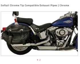 Tab Performance 131-1295-c3-z 07-ft17 Softail Short Chrome Exhaust Pipes #1087