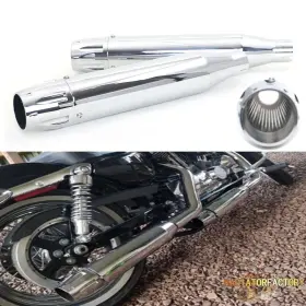 Em-hd003-005-chr-yp-0407 Tarazon 3 Inch Slip On Mufflers Chrome Exhaust Pipes For Harley Sportster Xl 883 1200 14-23