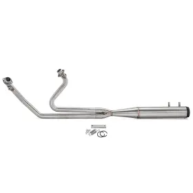 Em-hd21a-001a-bru-fb Tarazon Hot Brushed 2 Into 1 Full Length Exhaust Pipe For Harley Road King Touring 95-16