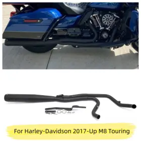 Em-hd21b-001a-bla-ca-0731 Tarazon Black 2-1 Full Length Exhaust Pipe For Harley Touring Models M8 Street Glide 17