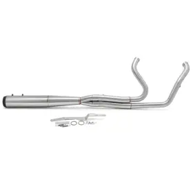 Em-hd21b-001a-bru-fb-0731 Tarazon Stainless Brushed 2 Into 1 Exhaust Pipes For Harley Touring M8 Road King 17-24