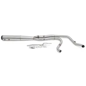 Em-hd21b-001a-bru-sky-0731 Tarazon Custom Brushed 2 Into 1 Exhaust Pipe System For Harley M8 Touring Street Glide