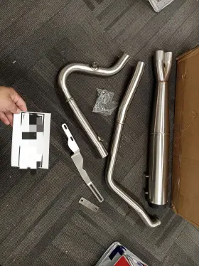 Em-hd21b-001a-bru-yp-0731 Tarazon Brushed 2 Into 1 Exhaust Pipe For Harley Touring Electra Glide Road 17-24