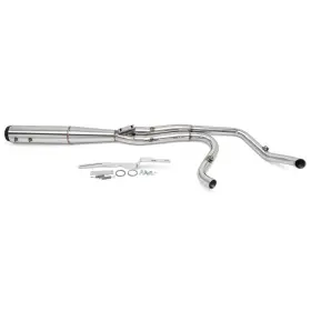 Em-hd21b-001a-pol-fb-0731 Tarazon For Harley Touring Street Road Glide 2017-up 2 Into 1 Full Length Exhaust Pipe