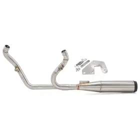 Em-hd21b-002a-bru-efb Tarazon Brushed 2 In 1 Exhaust Pipe For Harley Softail Heritage Low Rider Fatbob 2017-up