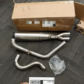 Em-hd21b-002a-bru-hy Tarazon Brushed 2 Into 1 Exhaust Pipe For Harley-davidson M8 Softail Heritage 2017 Flfb