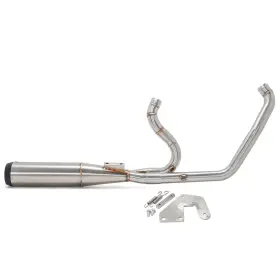Em-hd21b-002a-bru-sky Tarazon Brushed 2 Into 1 Exhaust Pipe For Harley Softail Models Low Rider Fxlrs 18-2025