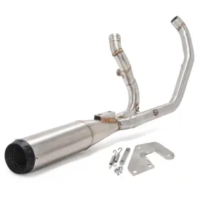 Em-hd21b-002a-bru-yp Tarazon Brushed 2 /1 Exhaust Pipe For Harley M8 Softail Low Rider S Street Bob 17-up New