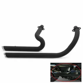 Em-hon002-bla-8261 Tarazon For Honda Long Short Staggered Exhaust Pipe Silencer Shadow Steed Vlx 600 Vt600c