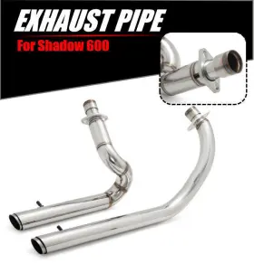 Em-hon002-sil-golf-0314 Tarazon Stainless Steel Muffler Staggered Exhaust Pipe For Honda Shadow Vt600 C Vlx 600