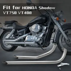 Tarazon Em-hon003-sil-gsp1 Exhaust Pipe Silencers System For Honda Shadow Spirit Ace Aero 750 Vt750 C Vt400