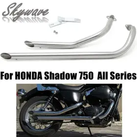 Em-hon003-sil-sky Tarazon Long Short Staggered Exhaust Pipe Silencer Shadow Ace Aero 750 Stainless Steel