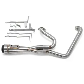 Em-id21c-003b-bru-fb Tarazon M8 Brushed 2-in-1 Shorty Exhaust Pipe For Harley Touring Street Glide 2017-2020
