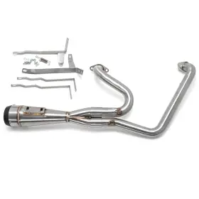 Em-id21c-003b-bru-hy Tarazon Brushed 2 Into1 Shorty Exhaust Pipe For Indian Challenger Dark Horse Elite 20-25