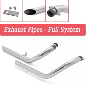 Tarazon Em-kaw003-sil-0414 For Kawasaki Vulcan 800 400 En800 Vn800 Vn400 Exhaust Pipe Staggered System