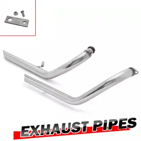 Em-kaw003-sil-0430 Tarazon Exhaust Pipe Long Shorts Staggered For Kawasaki Vulcan 800 400 En800 Vn800 Vn400