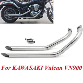Tarazon Em-kaw004-sil-0331 Dual Exhaust Pipe Silencer For Kawasaki Vulcan 900 Vn900 Classic Custom 06-25