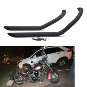 Em-kaw004-sil-0403 Tarazon Staggered Exhaust Pipe Muffler For Kawasaki Vulcan 900 Vn900 Classic En900 S900