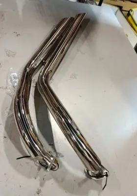 Em-kaw004-sil-aup Tarazon Vulcan 900/s Full Shots Staggered Exhaust Pipe For Kawasaki Vn900b Classic 06-22