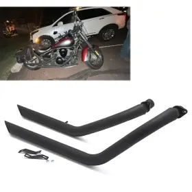 Em-kaw004-sil-golf Tarazon Staggered Exhaust Muffler Pipe For Kawasaki Vulcan 900 Vn900 Classic En900 S900