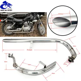 Em-yam001-sil-61-523 Tarazon Virago 250 V Star Xv250 1988-2023 Full Exhaust System Pipes Silencer