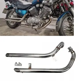 Tarazon Em-yam002-sil-0414 For Yamaha Xv535 Slash Cut Exhaust Muffler Silencers Virago 535 400 1987-2004