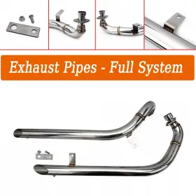 Tarazon Em-yam002-sil-0415 Full Exhaust Pipes And Silencers Slash Cut For Yamaha Virago Xv535 Xv400 1987-2004