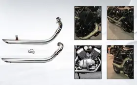 Tarazon Em-yam002-sil-golfcarts Virago 400 535 1987-2004 For Yamaha Xv535 Xv400 Muffler Exhaust Pipes Silencer