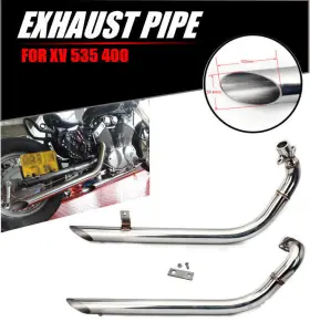Tarazon Em-yam002-sil-golfcarts1 For Yamaha Virago 535 Xv535 Xv400 1987-2004 Exhaust Pipes Full System Silencers
