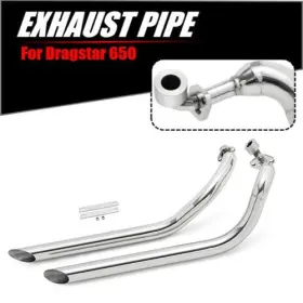 Em-yam005-sil-golf Tarazon Polish Exhaust Pipe Silencer System For Yamaha V Star Dragstar 650 Xvs650 Xvs400