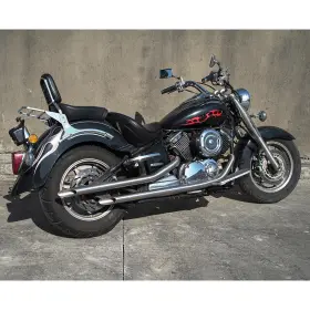 Em-yam006-sil-gsp Tarazon Longshots Staggered Exhaust Pipe V Star 1100 Xvs1100a Classic 00-09 04 05 06 07